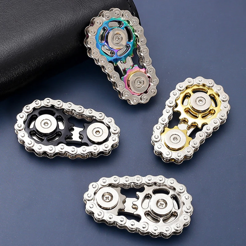 EDC Metalowy Łańcuszek Koło Zębate Palm Spinner Zabawki Antystresowe dla Dorosłych Biuro Podróż Koło Żyroskop Antystresowy Trening Elastyczności Palców