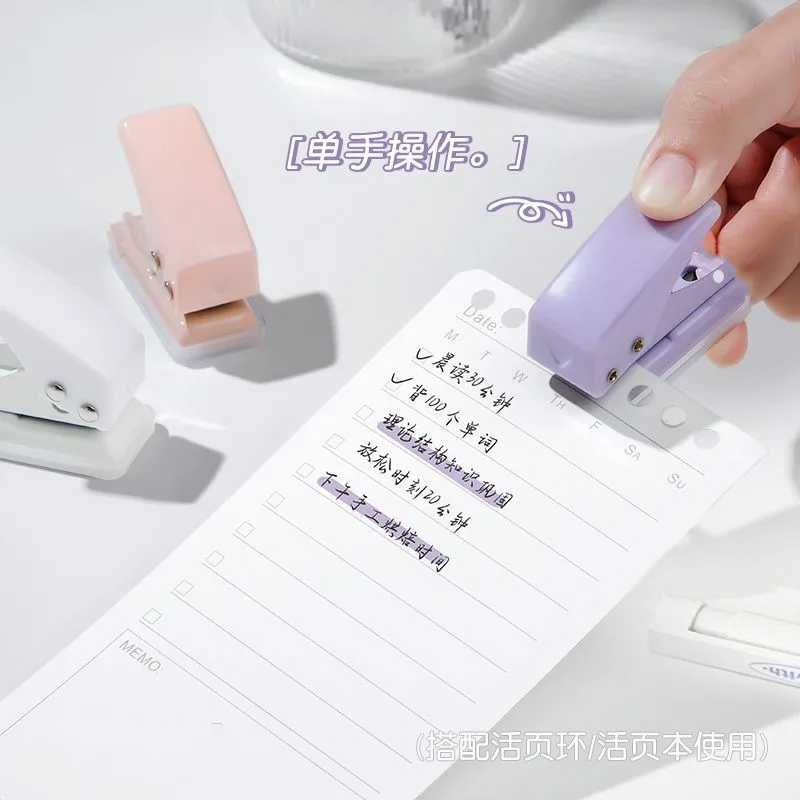 Single Ring Mini Hole Punch 1 Hole Cute Paper Punch Portable Round Hole Puncher Kawaii Office School Binding Supplies Stationery