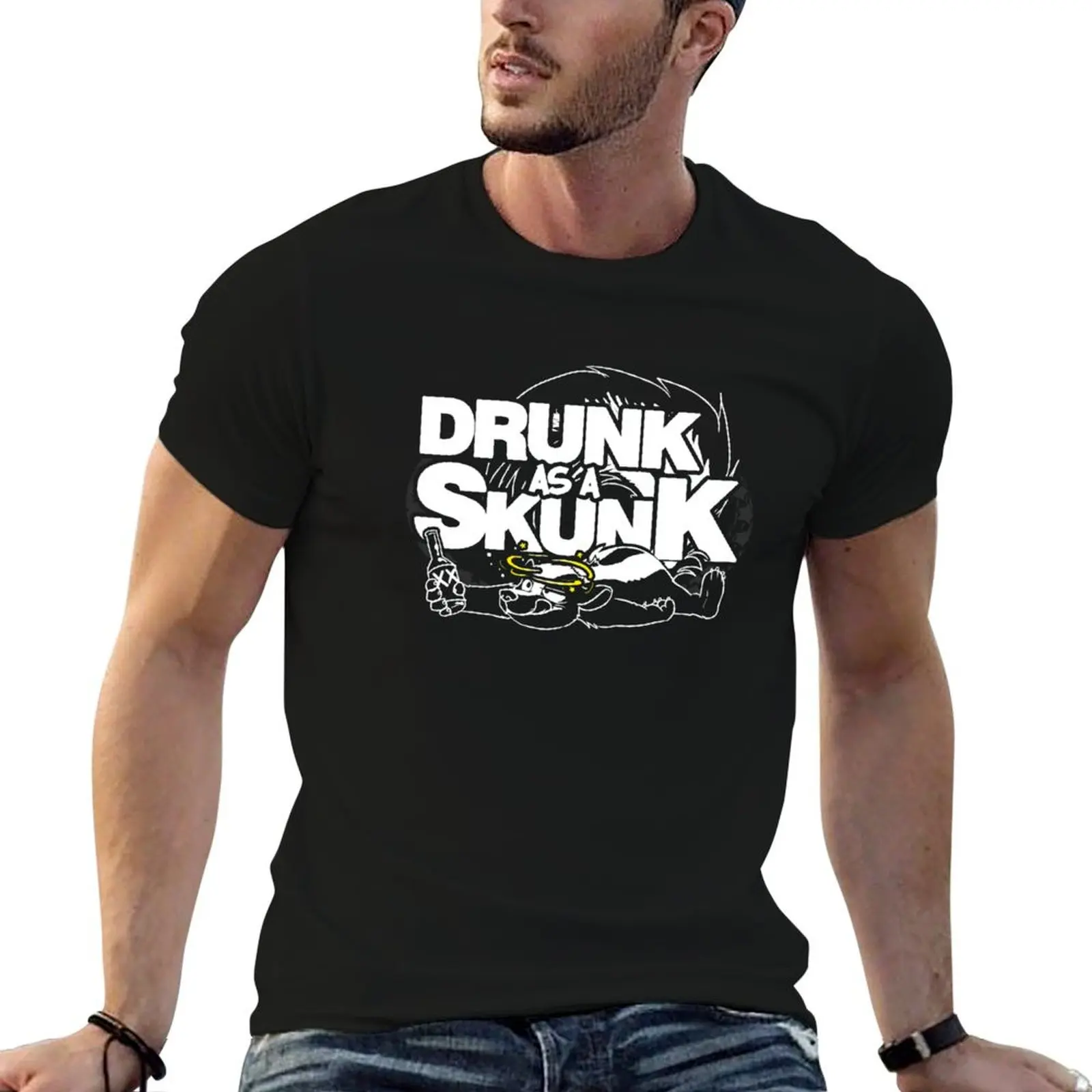 Drunk like a Skunk (Transparent) T-Shirt Sporty Breathable Short Sleeve T-Shirt