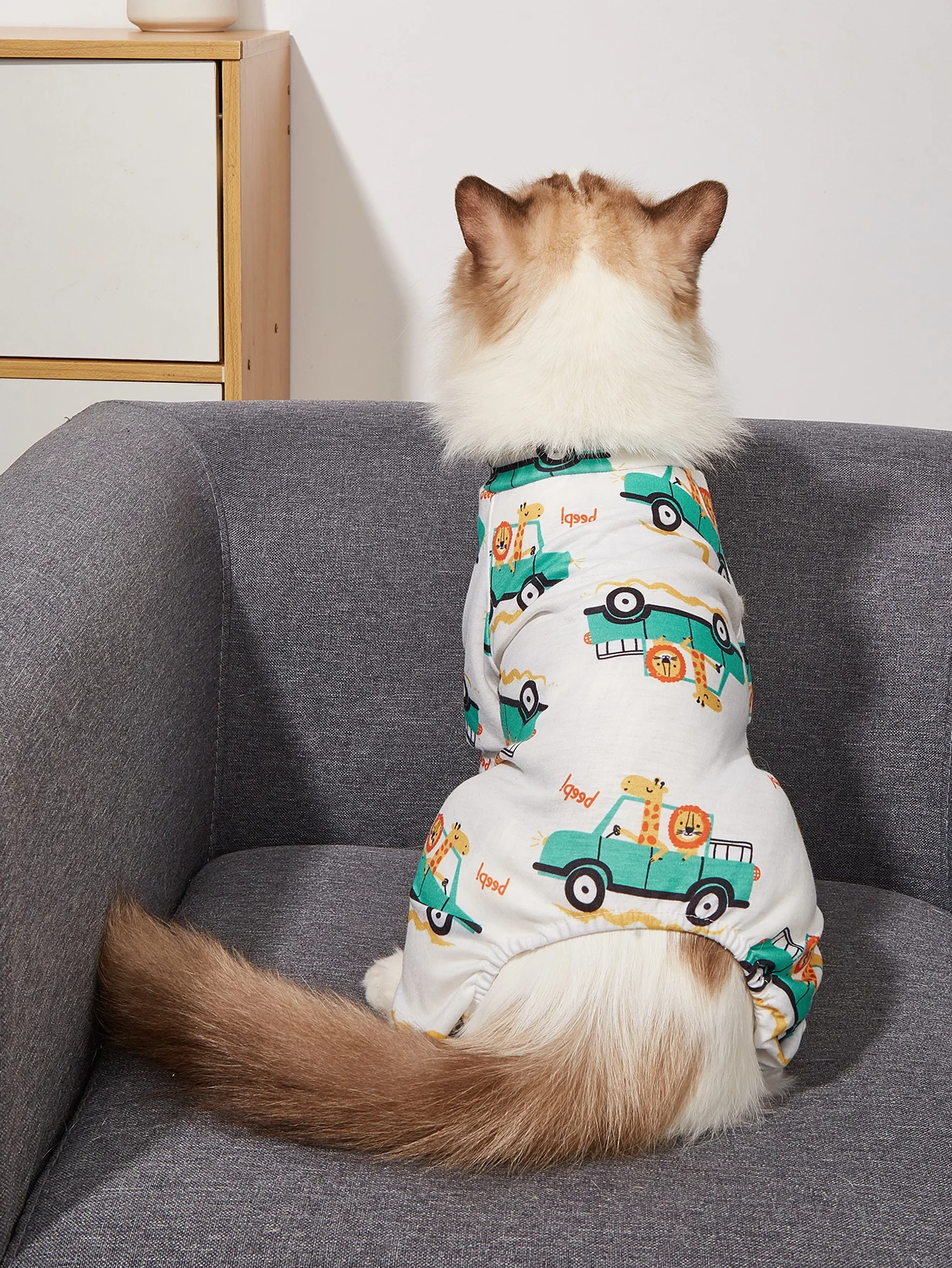 Dog Pajamas Pjs Spring Summer Dog Clothes for Small Dogs Girl Boy , Cute Fox Pattern Puppy Clothes Doggie Onesies Cat Pet