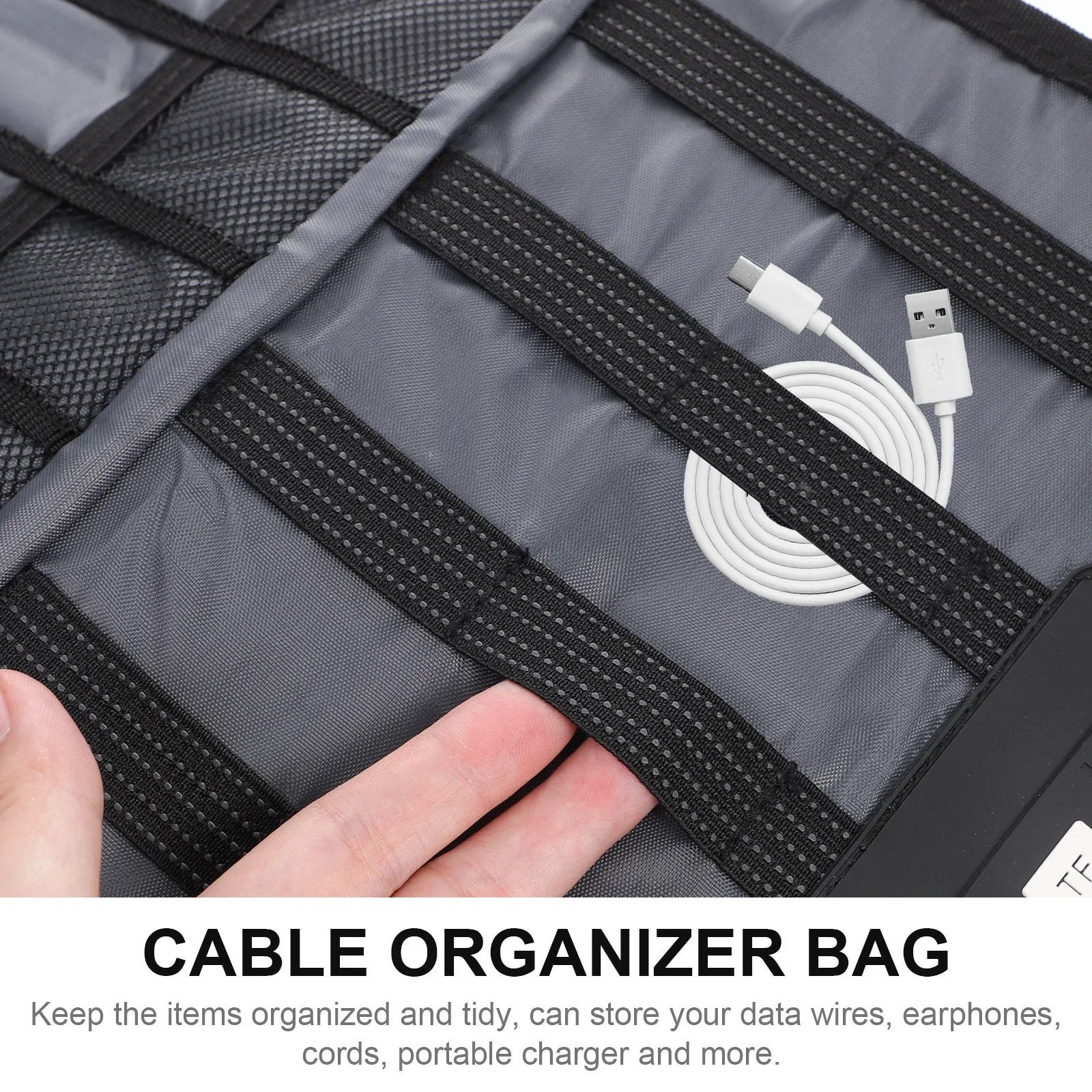 

Digital Electronics Storage Bag Portable Travel Cable Organizer Cord Storage Case Waterproof Durable Polyester