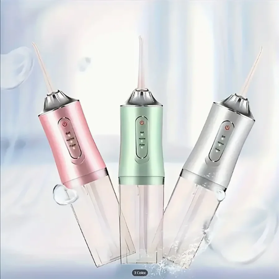 Portable Electric Oral Irrigator - Cordless Water Floss for Teeth, Rechargeable Water Floss with 3 Modes and 4 Nozzles
