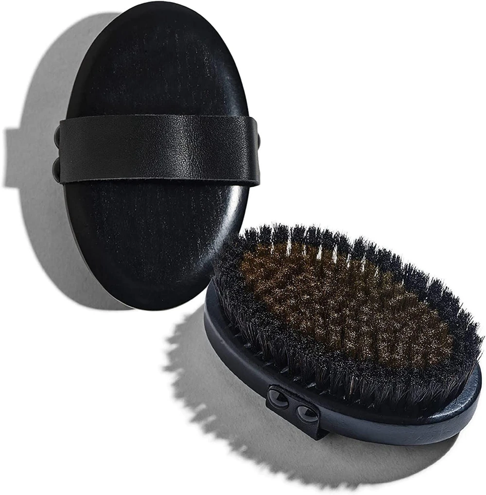 New Arrival Black Copper Dry Brush Exfoliate Reduce Stress Copper Bristle Brush Private Label Female and Man Body Bathing Brush