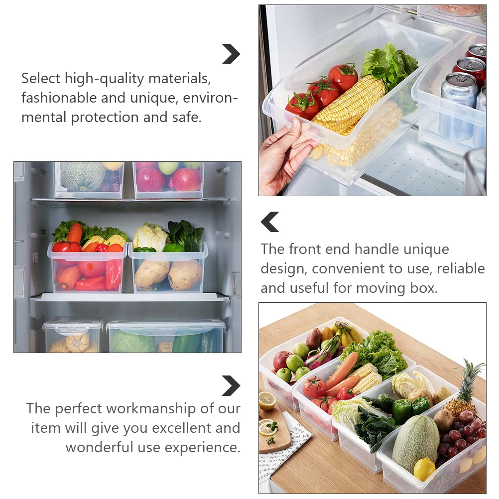 

3pcs Drawer Storage Box Fridge Freezer Case PP Material Egg Holder Container Fruit Storage Solutions Neat Reliable Moving Box