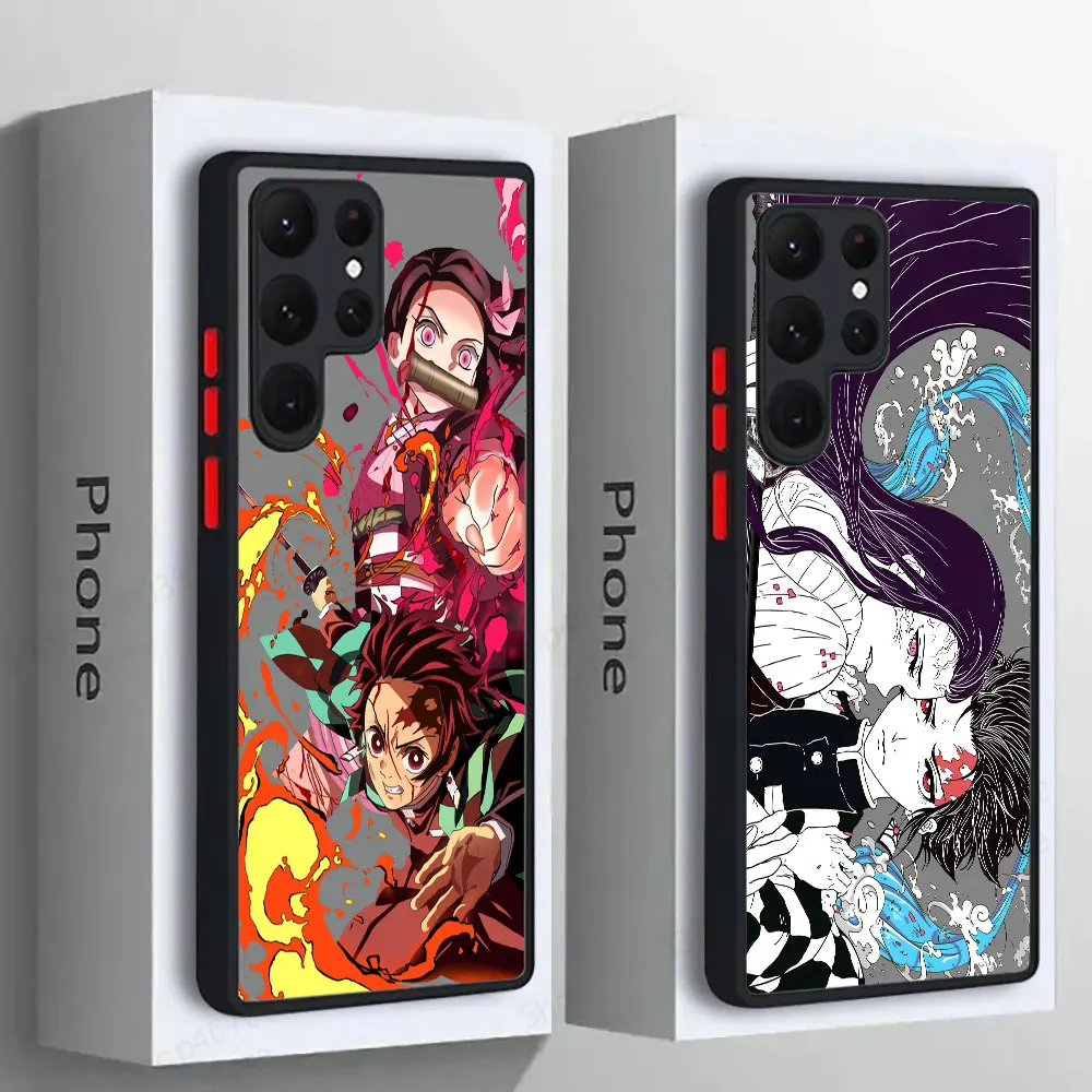 

Demon Slayer Anime Kimetsu no Yaiba S25 Ultra Case For Samsung Galaxy S25 S24 S23 Ultra S21 S20 FE S22 Plus 5G Matte Phone Cover