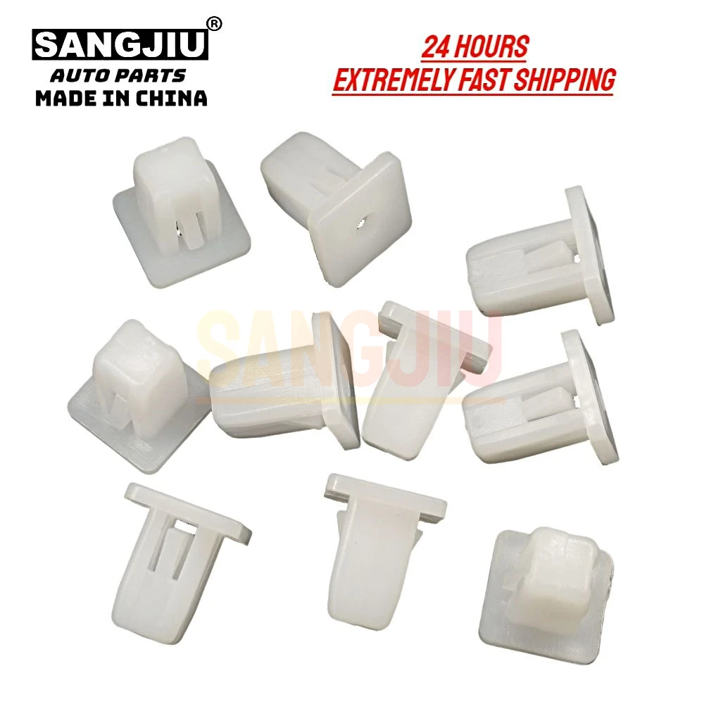 20Pcs White Square Auto Fasteners Auto Bumper Rivet Retainer Clips Push Engine Cover Fender Car Door Trim Panel Clip