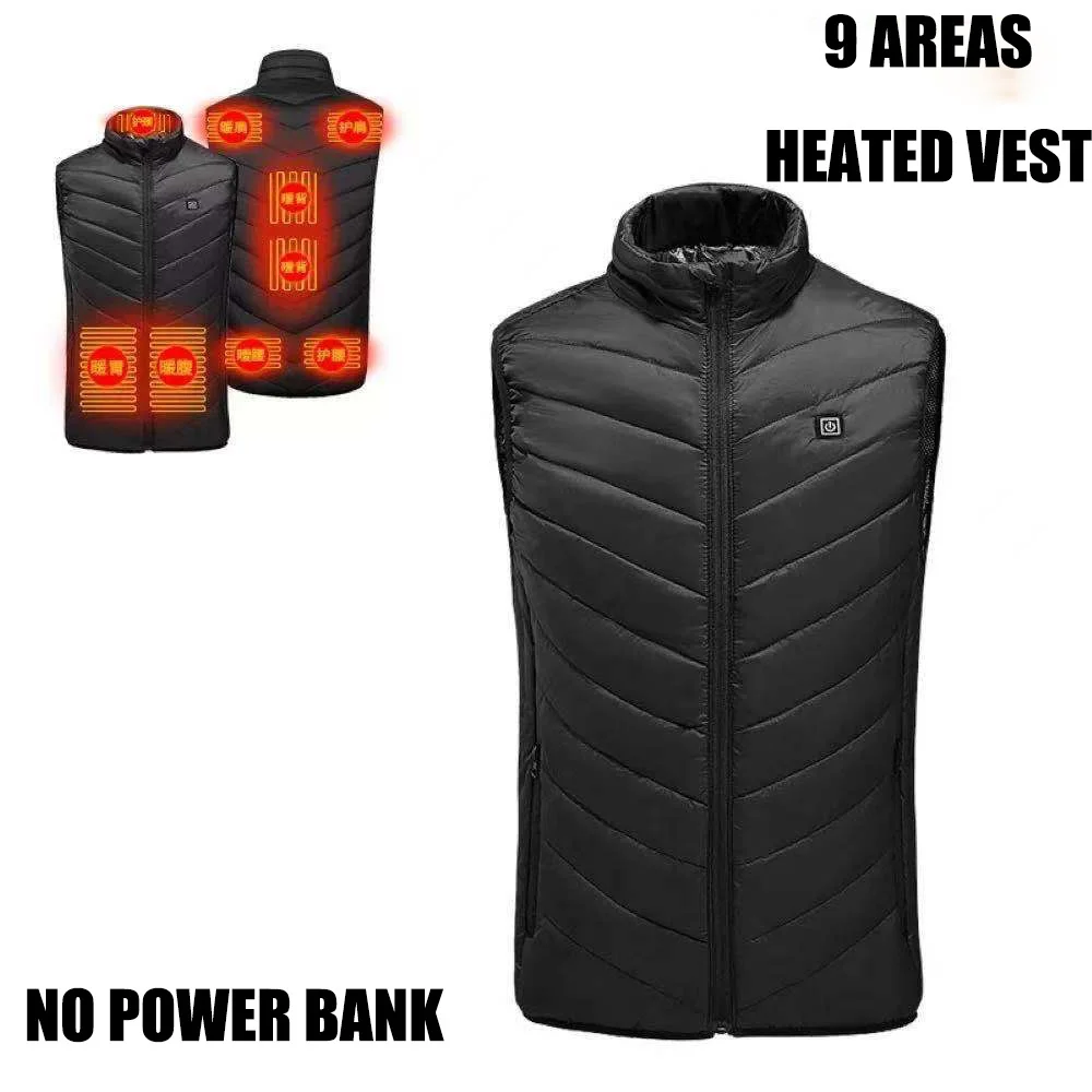 

Heated Vest for Men and Women, USB Heated Jacket, Sportswear, Coat, Outdoor, Hunting, New, 9 Areas, 4XL, Winter