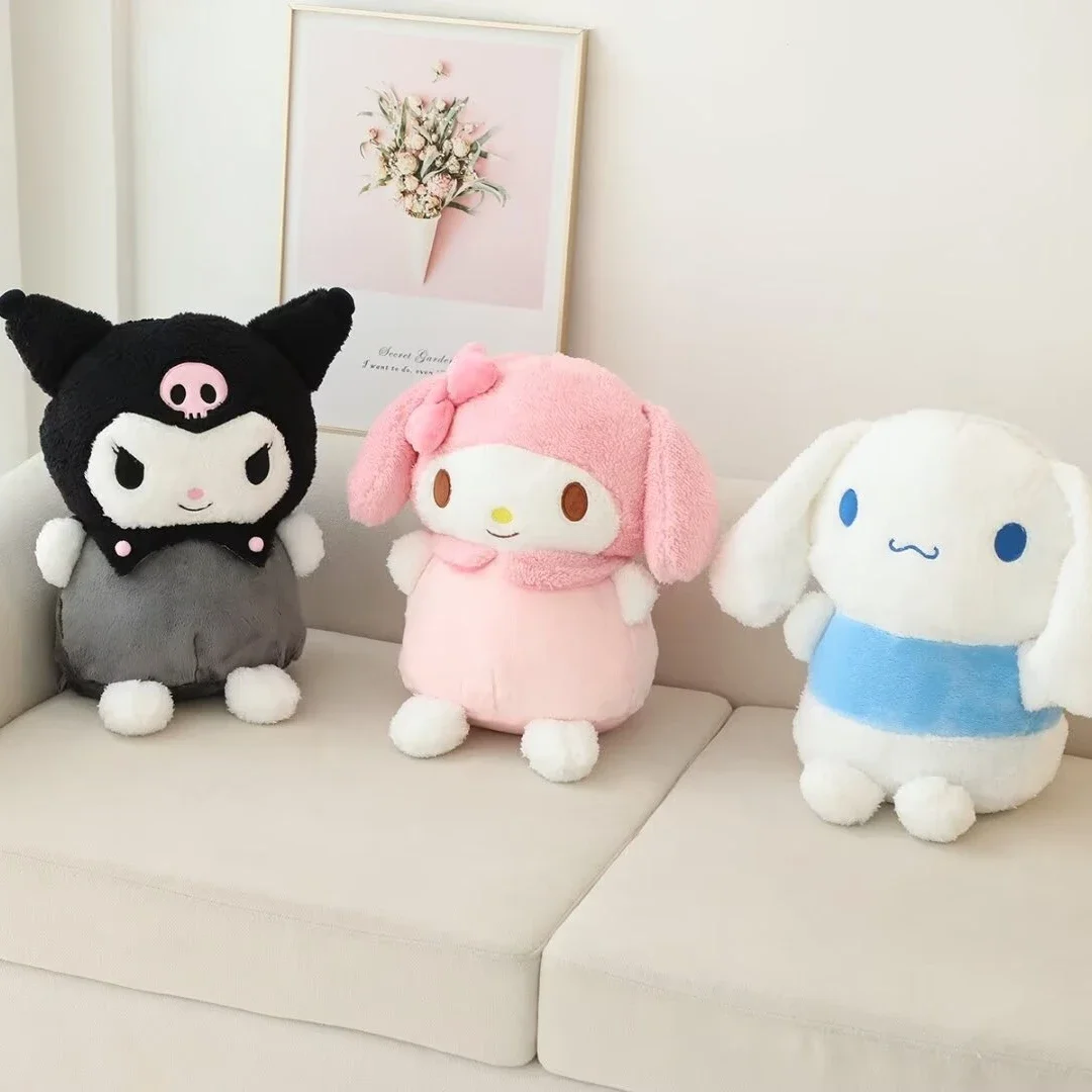 Lovely Kuromi Cinnamoroll Plush Toy Comfortable My Melody Doll Huggable Pom Pom Purin Plushies Anime Cartoon Pillow Blanket