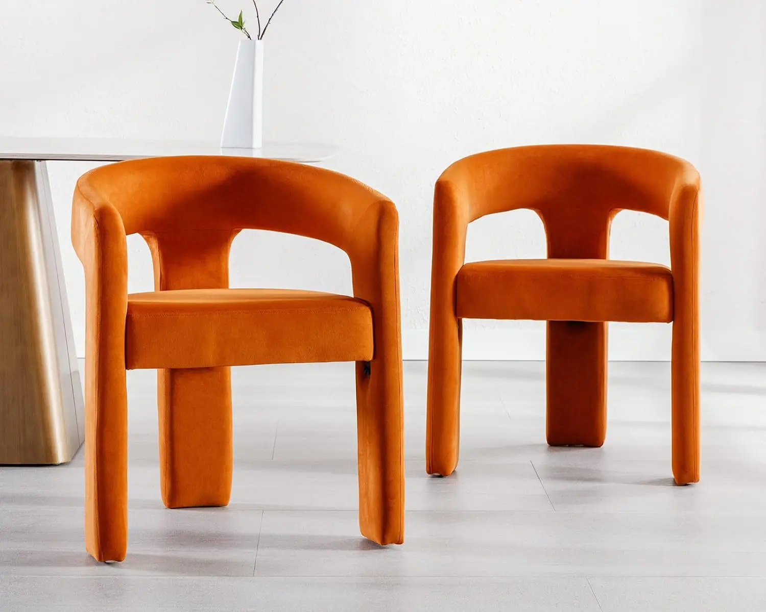 

Modern Barrel Kitchen & Dining Room Chairs Set Of 2, Velvet Upholstered Accent Chairs With Arm, 18.5'' Wide Side Armchair