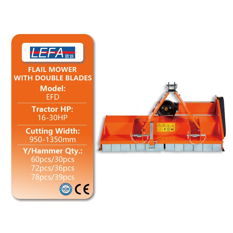 Desbrozadora Ligera Lefa Efd 20-30 para Mini Tractor con Motor y Caja de Cambios para Cortar Maleza y Hierba
