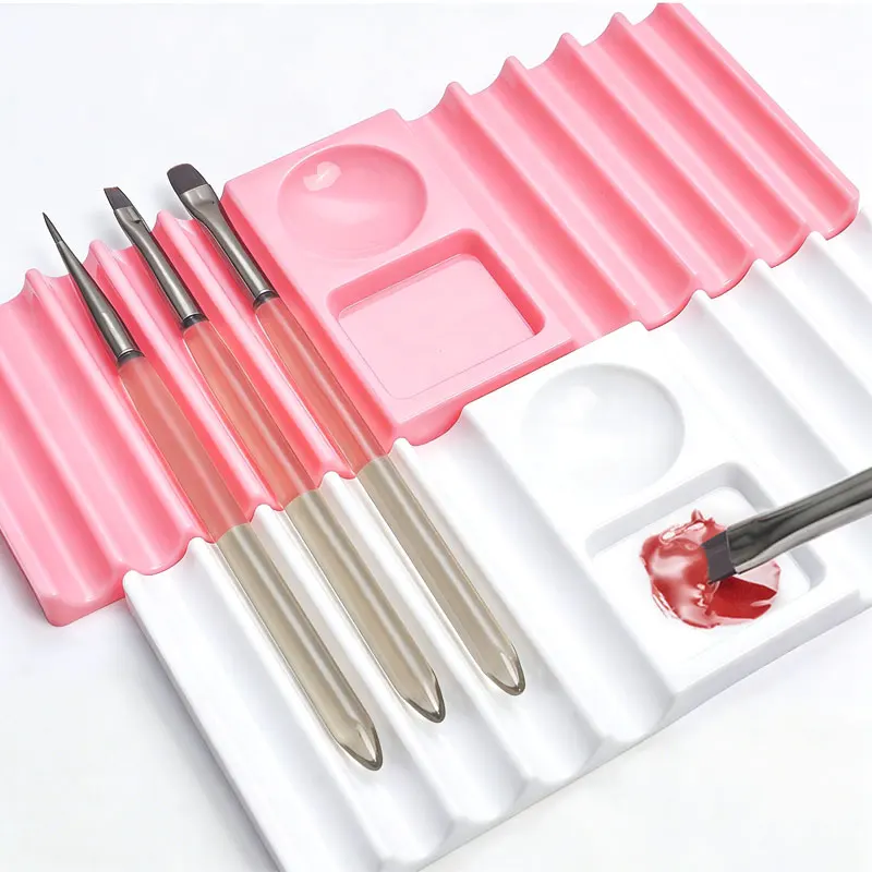 

New Dual Form Holder Plastic Pen Stand for Nail Art Tools Nail Brush Holder Storage Nail Polish Color Palette Manicure Tools
