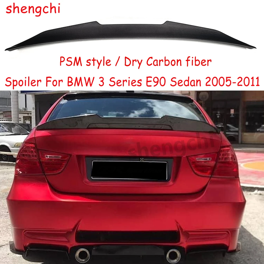 

E90 PSM Style Dry Carbon Fiber Rear Trunk Spoiler Wing for BMW 3 Series E90 M3 325d 330d 328i 323i 330i 335i Spoiler 2005-2011