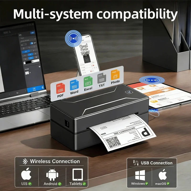 D100 Thermal Printer Color Inkless 110mm 203dpi USB for Label Maker ROHS Certified
