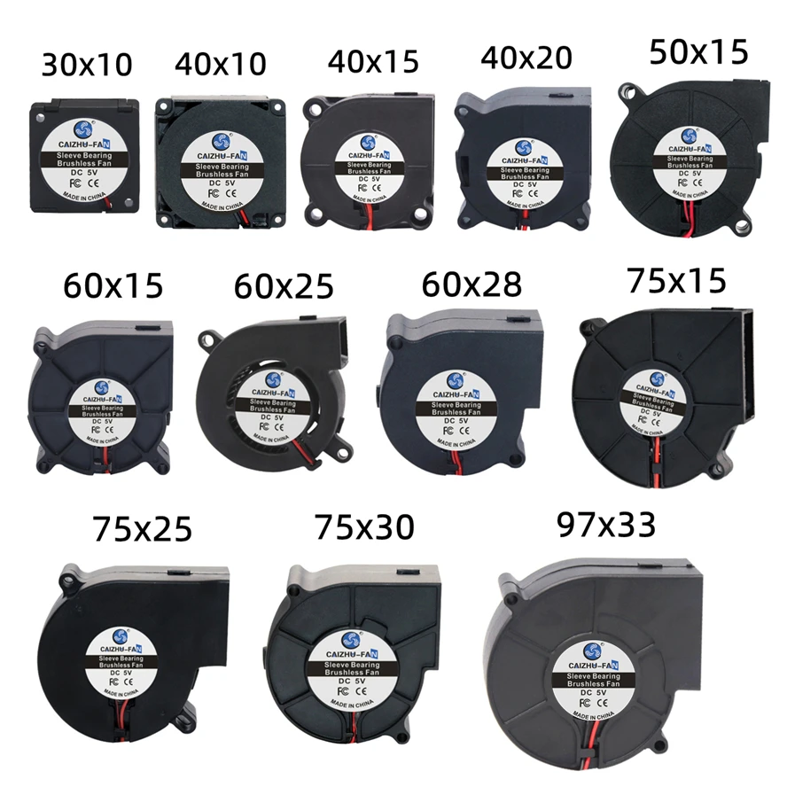 30MM 40MM 50MM 60MM 75MM 97MM Wentylator chłodzący Bezszczotkowy wentylator obudowy silnika Wentylator dmuchawy Wentylator nawilżacza Wentylator kuchenki indukcyjnej DC5V 12V 24V