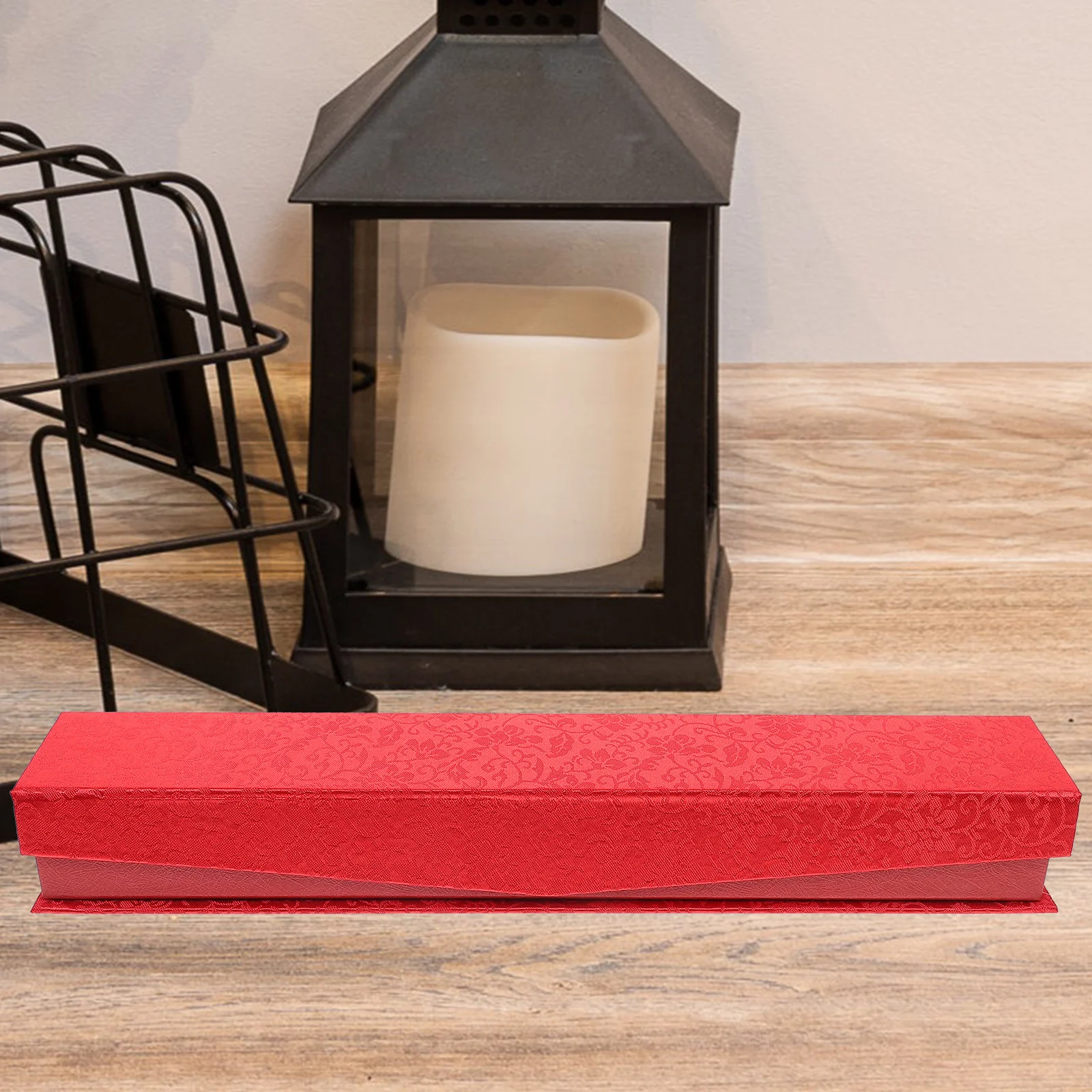 Calligraphy Scroll Box Chinese Design Painting Storage Holder Magnetic Closure Art Collection Display Container