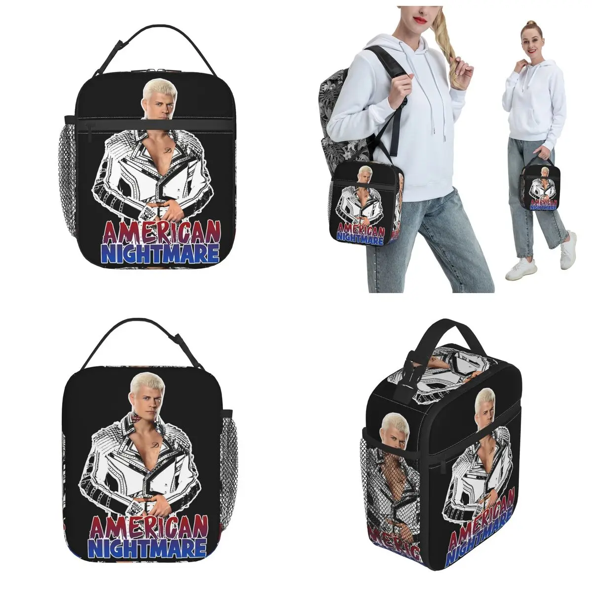 Cody Rhodes Bullet Club Accessories Insulated Lunch Tote Bag  American Nightmare Food Box Reusable Cooler Thermal Lunch Boxes