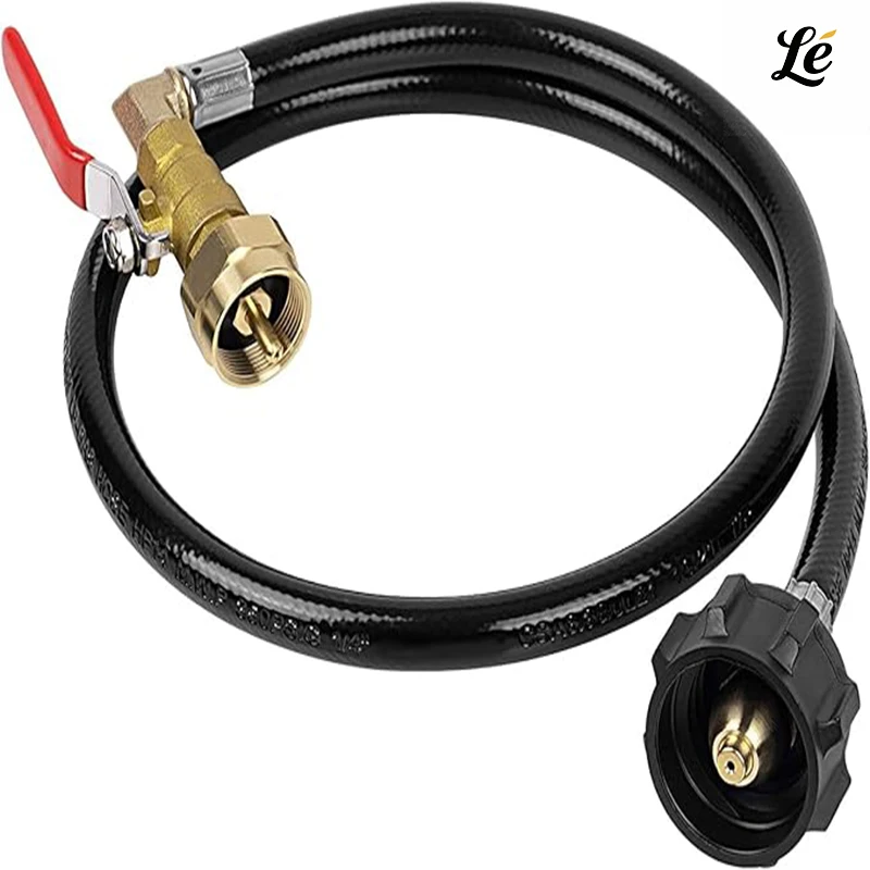 

Propane Refill Adapter Hose With On/Off Valve Extended Gas Transfer Hose For Safe Fuel Replenishment