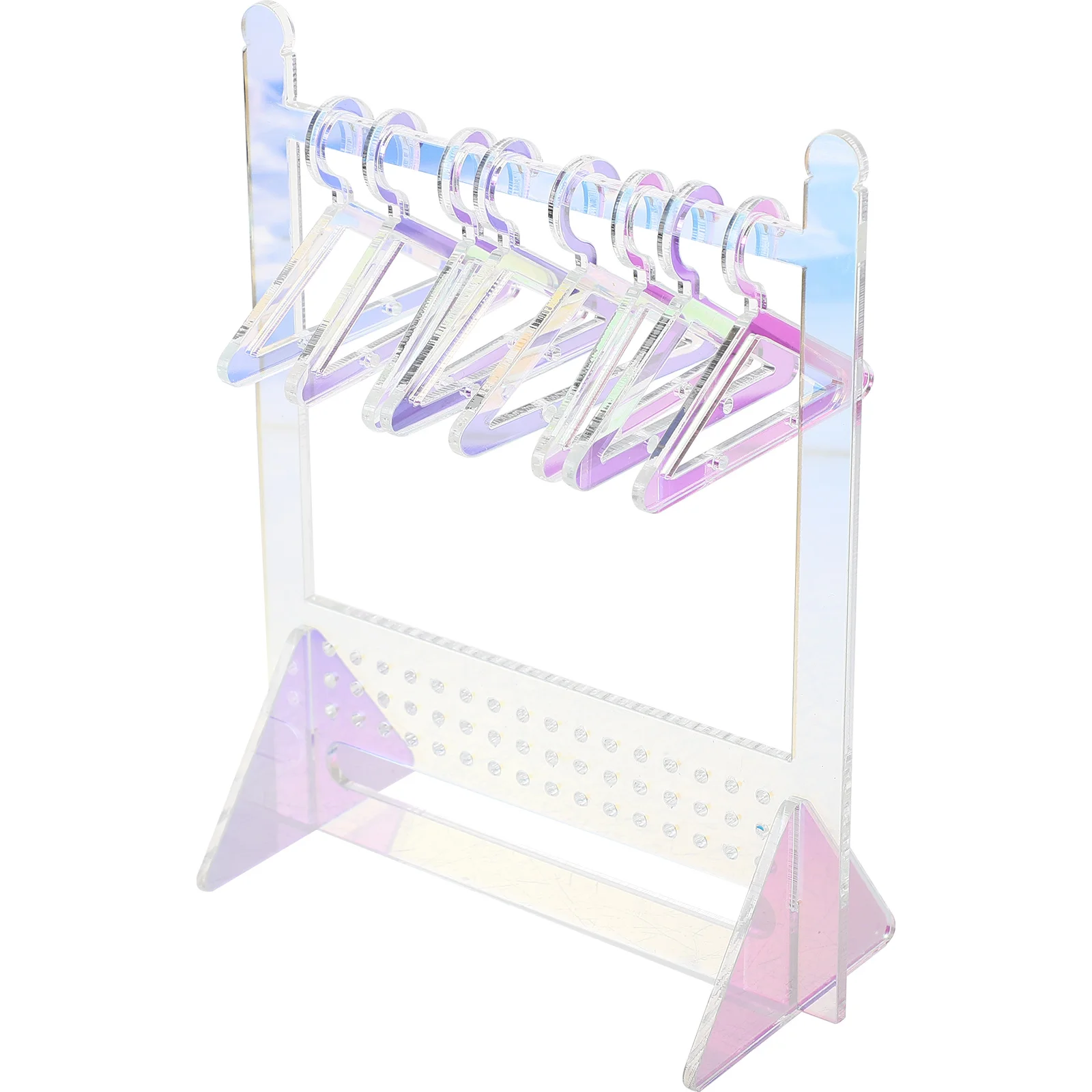Ear Stud Display Earring Hanger Rack with Mini Hangers Acrylic Hook up Shelf Clear Stand Organizer