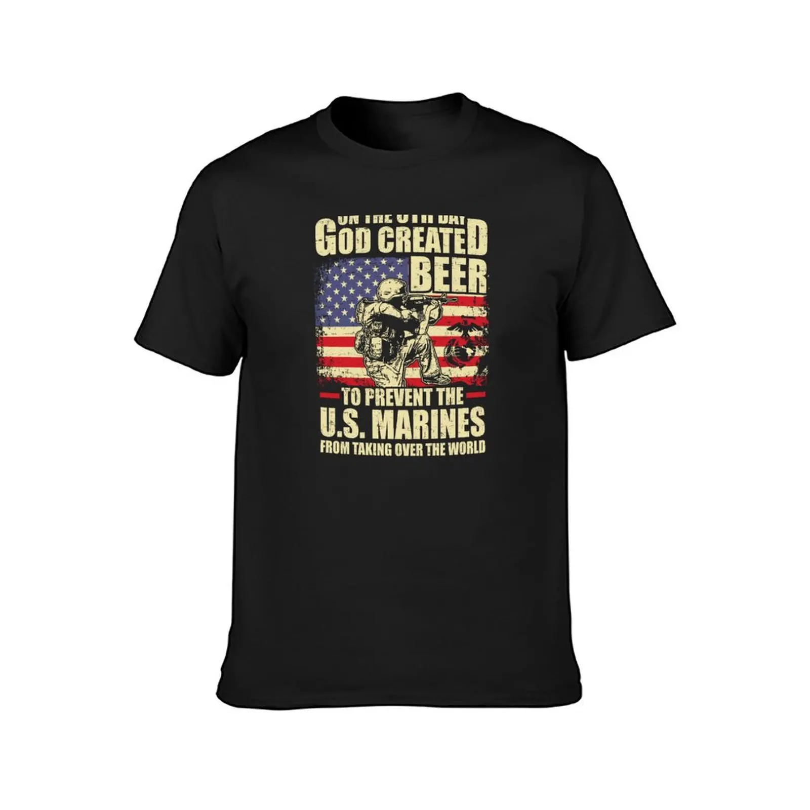 .On The 8Th Day God Created Beer To Prevent The U.S Marines From Taking Over The World T-Shirt funnys mens t shirts pack