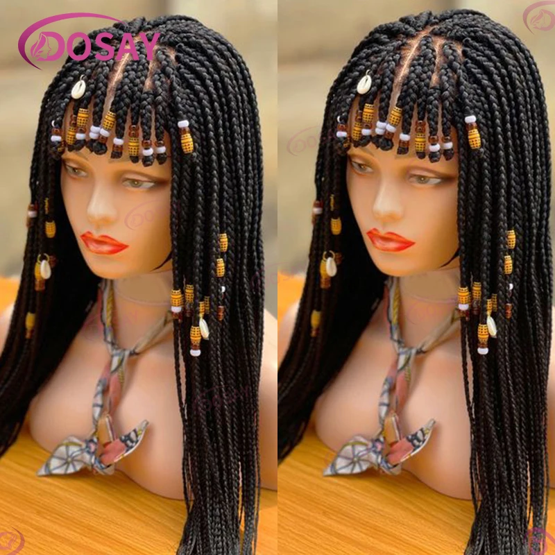 Short Front Braiding Bangs Synthetic Wig Knotless Box  display picture 2
