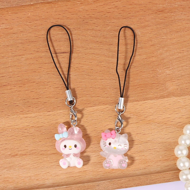 Pendentif de téléphone Sanurgente Melody Cinnamoroll Keychain, Lanyard Kuromi Bag Charm, Hello Kitty, Confrontal Rope Decoration