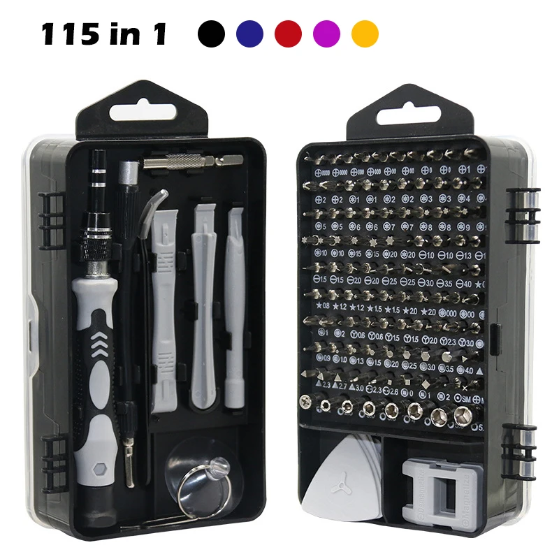 115-in-1 Precision Screwdriver Set Cell Phone Repair Screw Driver Kit 98 PCS Magnetic Bits for Screwdrivers Hand Tools Screw Key