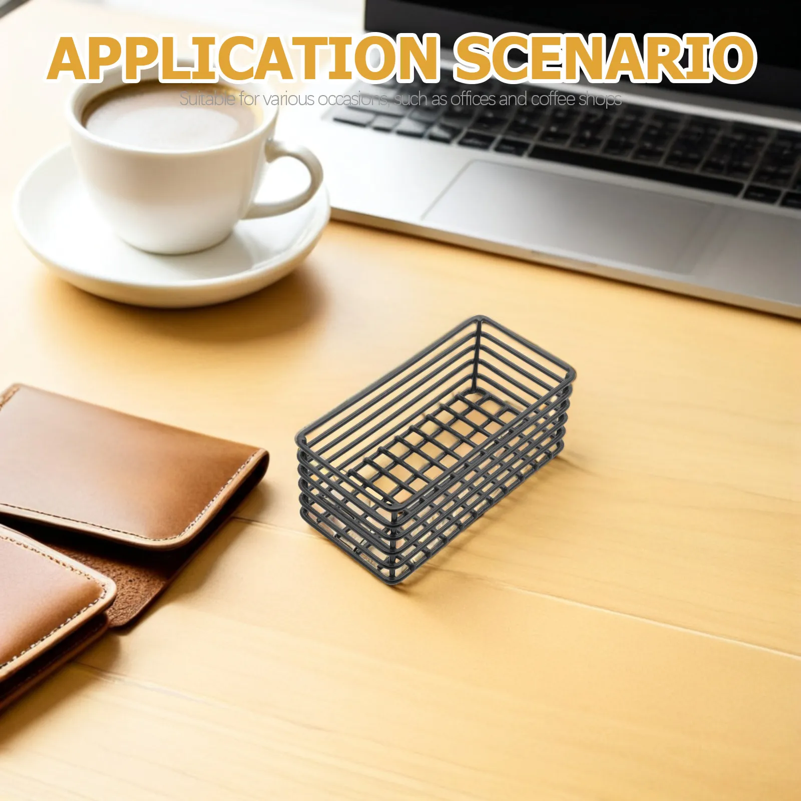 Stackable Sugar Packet Holder Basket – Metal Coffee Pod & Snack Organizer for Countertop, 4.49 x 2.17 in
