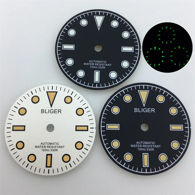 

BLIGER new 29mm Retro dial White orange Yellow scale C3 luminous Fits NH34 NH35 NH36 ETA 2836 PT5000 Miyota DG series movement