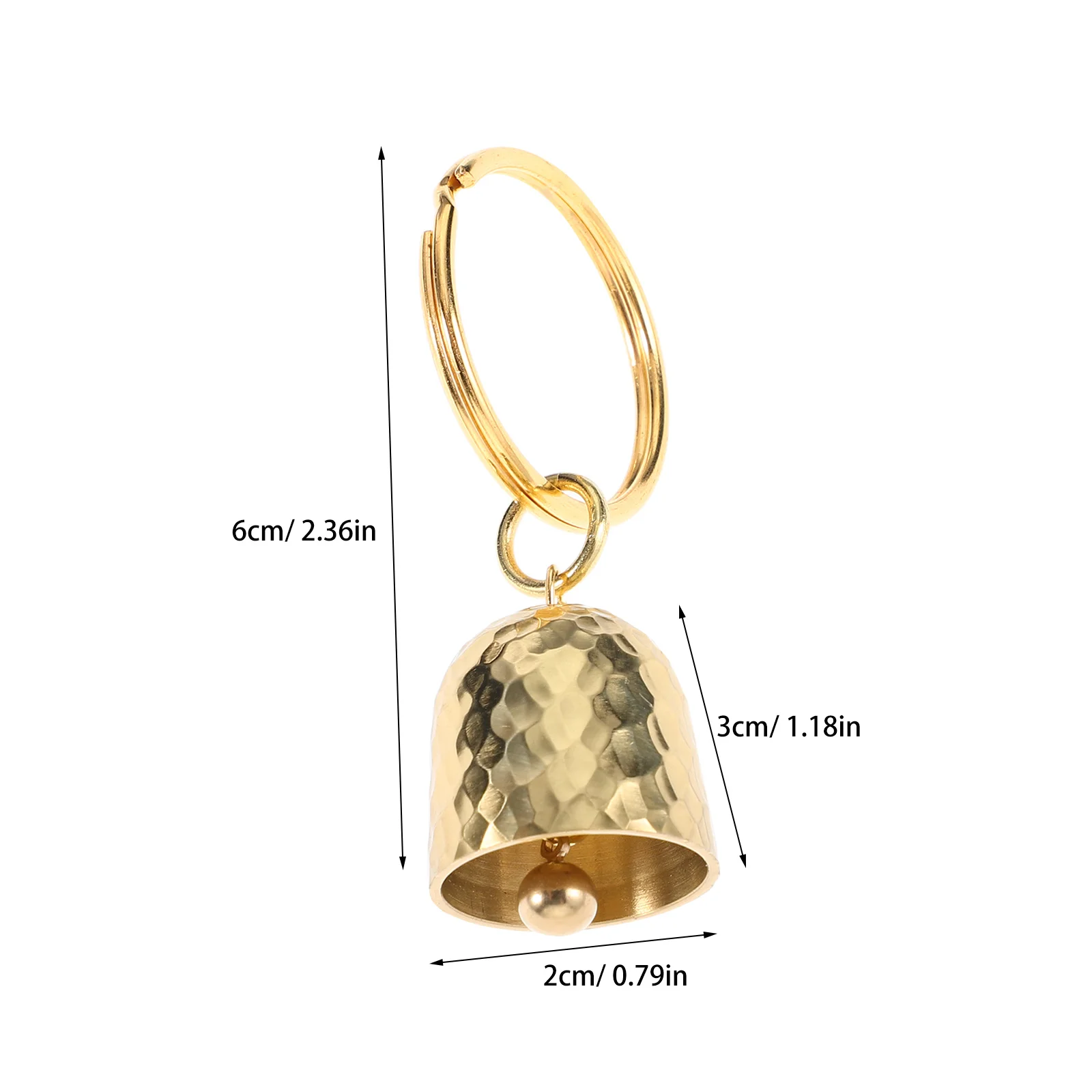 LLavero de campana de latón para exteriores, colgante portátil para ciclismo y acampada, campana decorativa pequeña, sonido claro y fuerte, mochila, dije para bolso