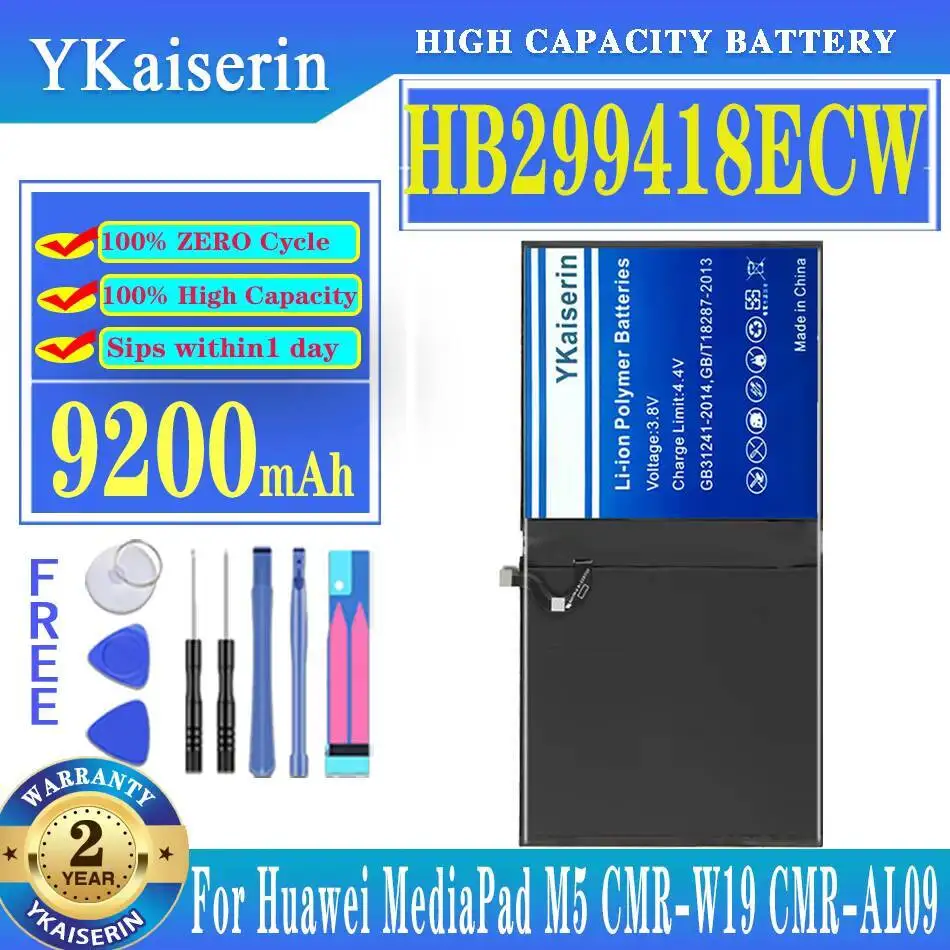 

Long-Lasting Premium Replacement Laptop Battery 9200Mah For Huawei Mediapad M5 Cmr-W19 Cmr-AL09 HB299418ECW Hb2994i8ecw