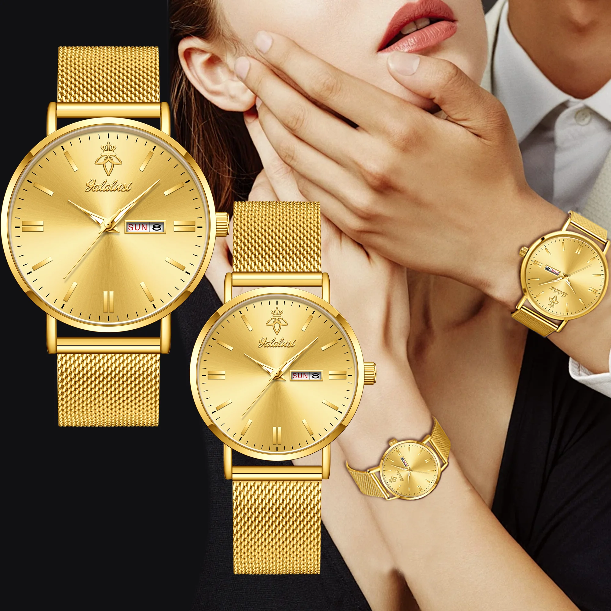 YaLaLuSi Minimalist Business Watches for Men and Women with Date Display – Ideal for the Workplace, Commuting and Couples Reloj