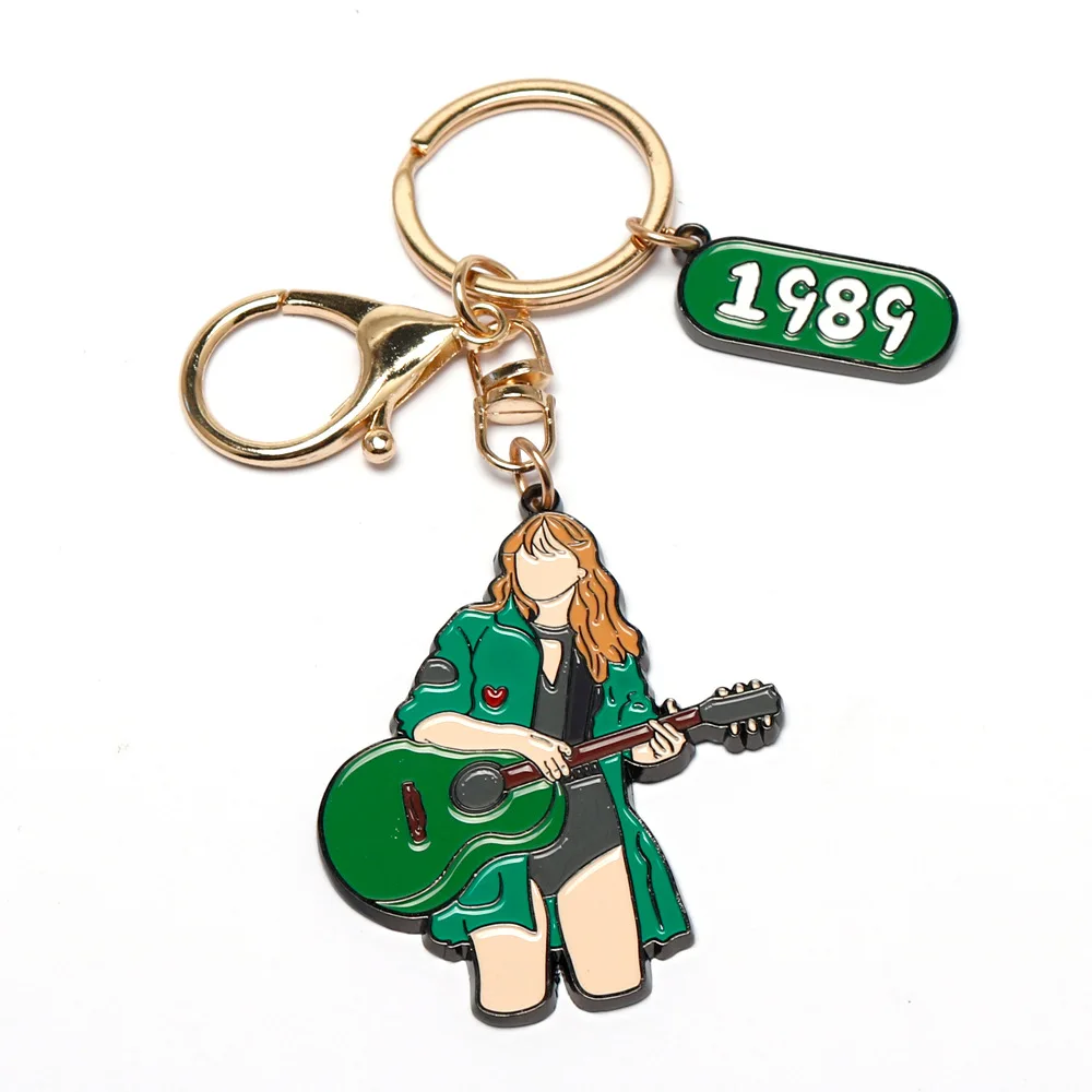 Taylor Keychain Star Singer Pendant Guitar Music Notation Keyring Car Key Holder for Men Women Backpack Party Accessories Gifts