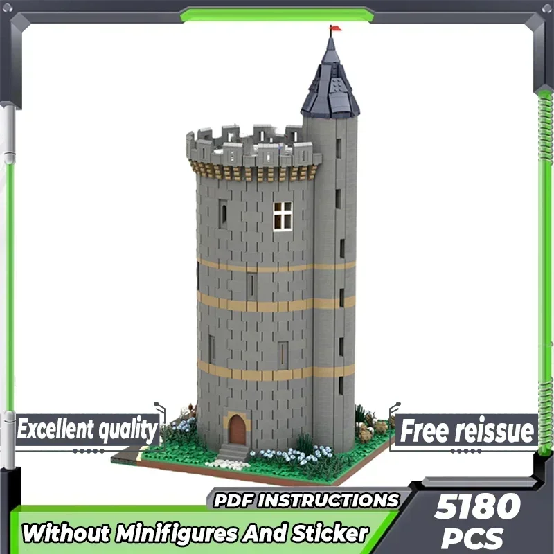 Briques de construction Moc modèle de forteresse médiévale, technologie du château britannique, blocs modulaires, cadeaux, jouets de noël, ensembles de bricolage, assemblage