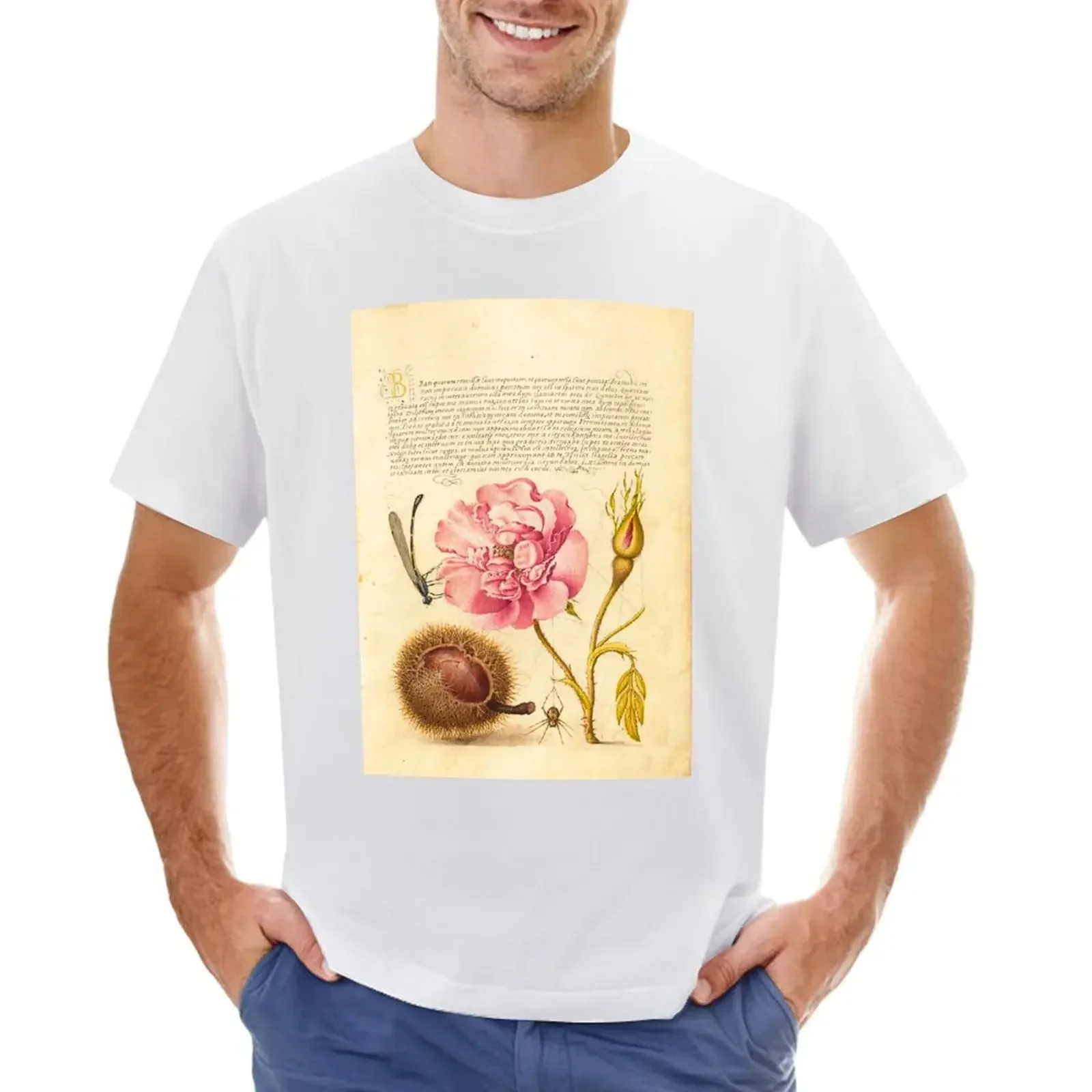 Spanish Chestnut, English Iris, and European Filbert - Medieval Illuminated Manuscript T-shirt