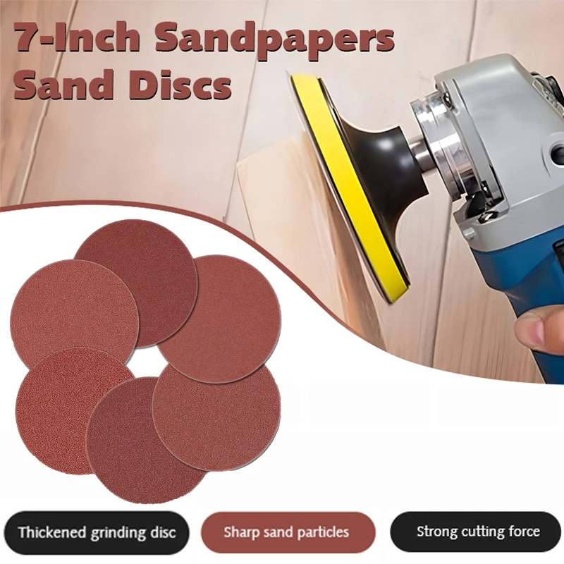 

20 Pcs 7 Inch 180 mm No Hole Wall Sanding Disc Metal Sander Sandpaper Abrasive Polishing Flat 40-2000 Grit Grinding Discs