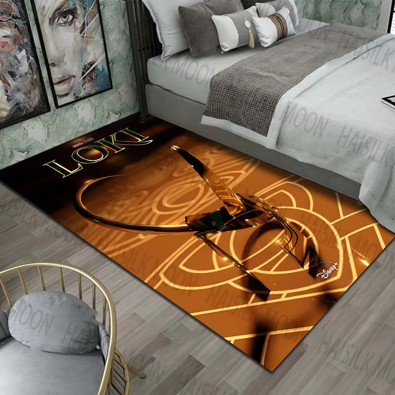 15 Sizes Marvel Movie Loki Pattern Rugs Living Room Bedroom Carpet Bedside Bathroom Floor Mat Kids Room Non-slip Mat Room Decor