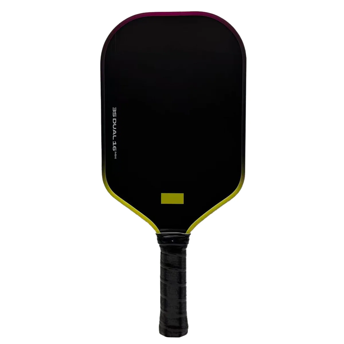 

Двойное весло для пиклбола Mag-3S — удлиненный дизайн, короткая ручка и желтый/розовый двухцветный край для одноручных задних рук