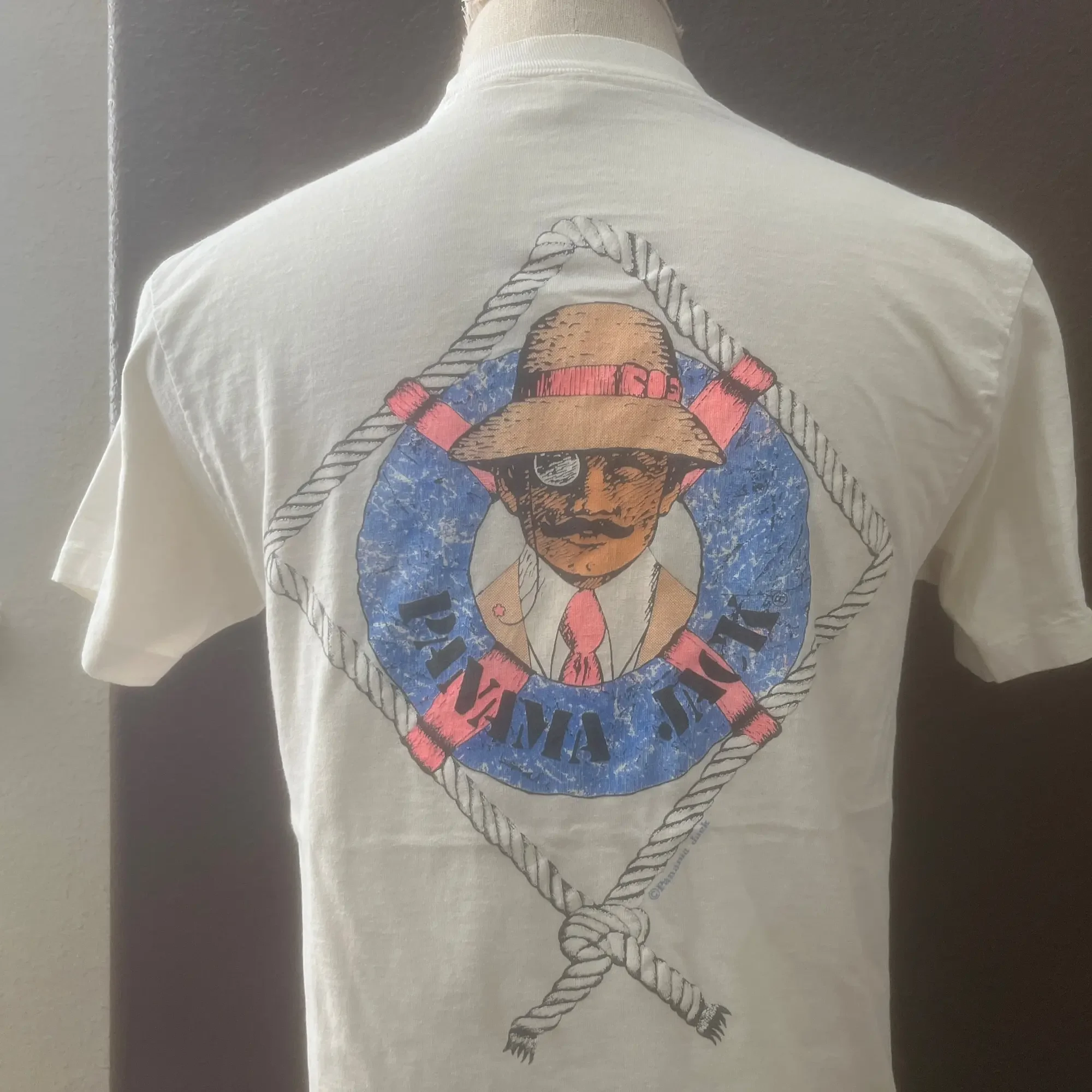 Vintage 80's Panamá Jack camiseta blanca talla M