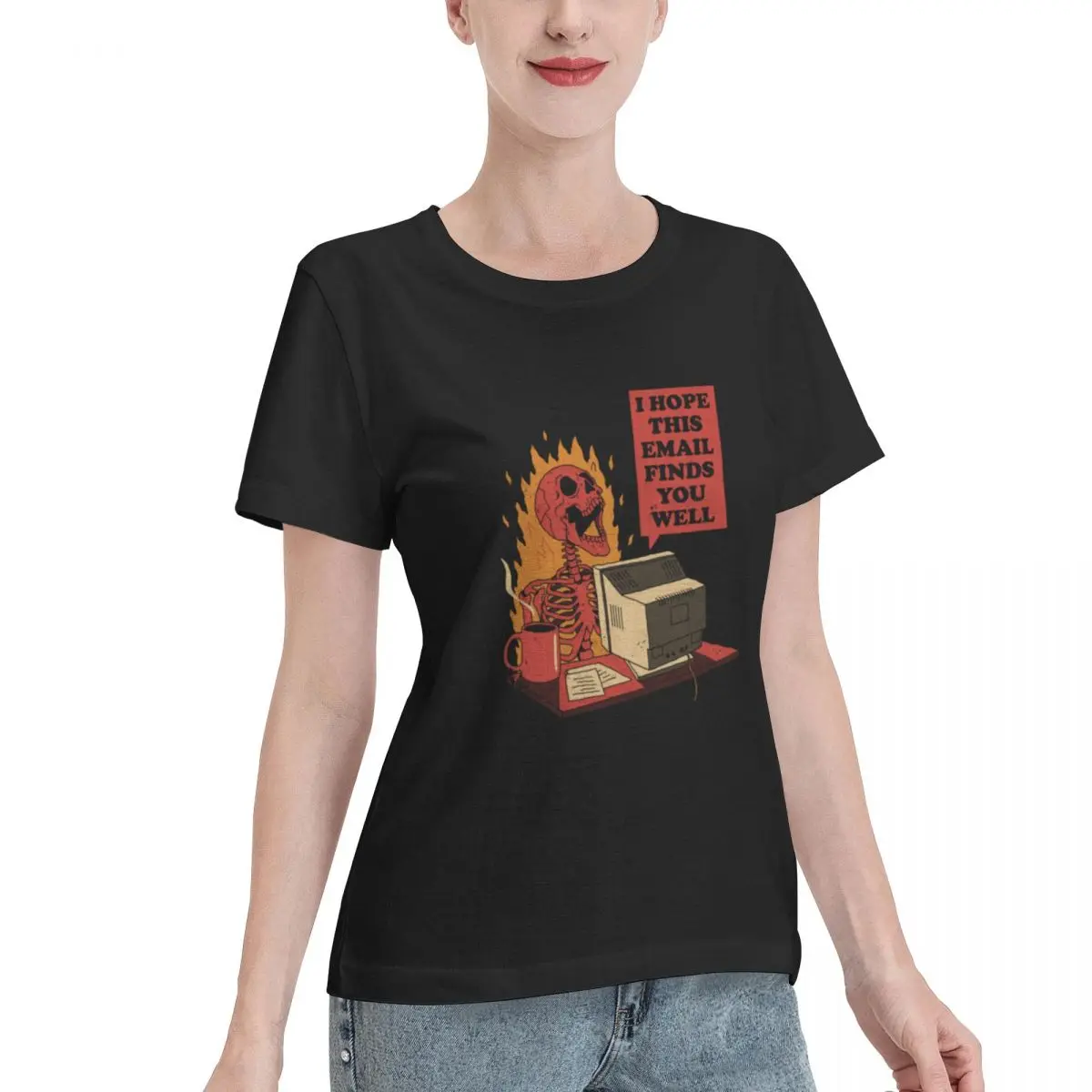 New Arrival You Got Mail Boxy Women's T-shirt Versatile Wear Non Fading Tee