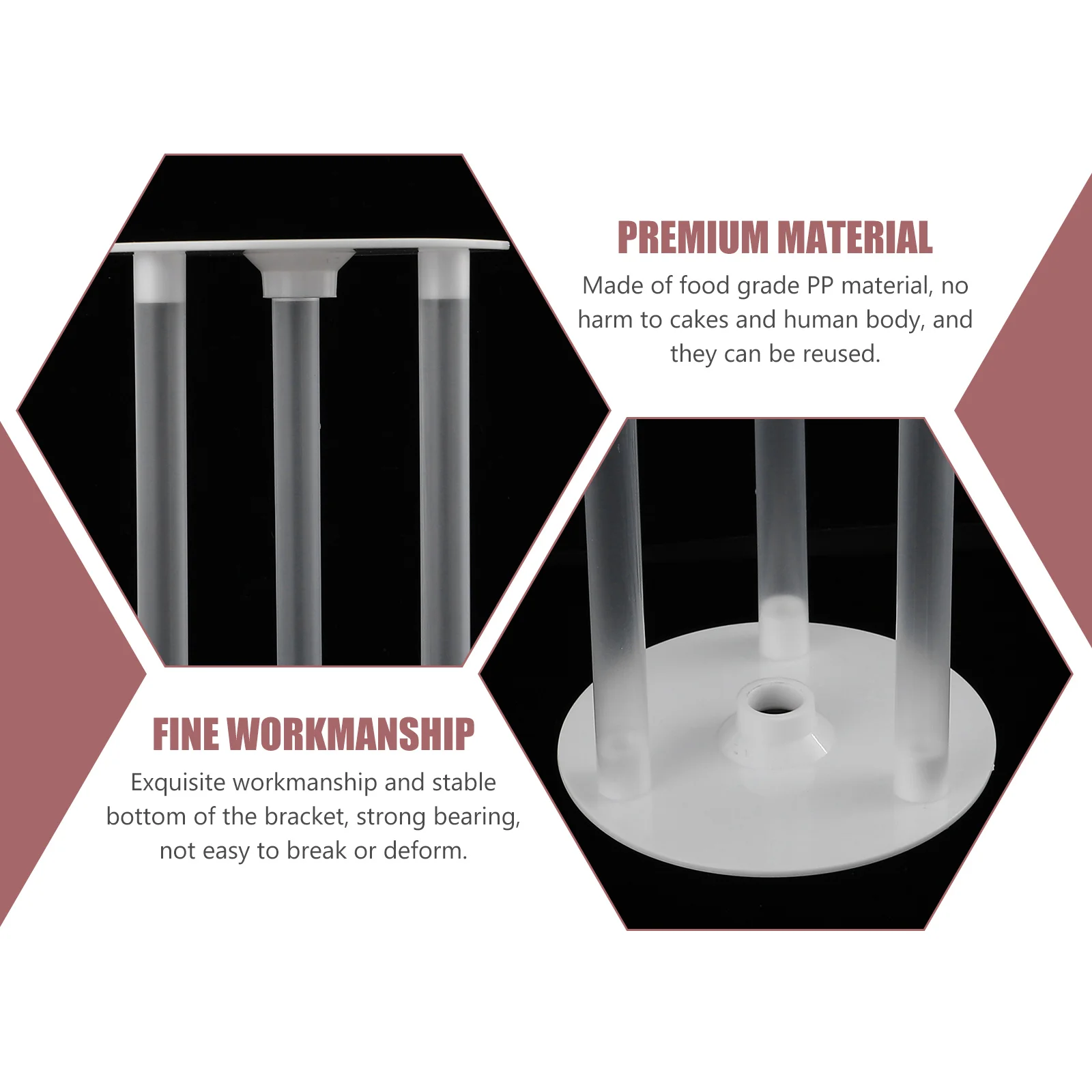 

Cake Stand Support Transparent Tier Sturdy Multi-Layer Wedding Birthday Display Rack for Artificial Cakes Reusable