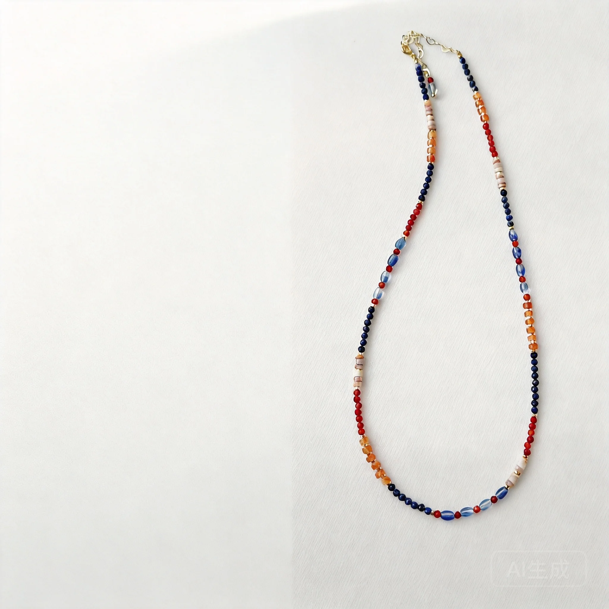 Chinese Style Dunhuang Inspired Natural Stone Beaded Necklace Lucky Blessing Adjustable Handmade Jewelry For Women Daily Wear
