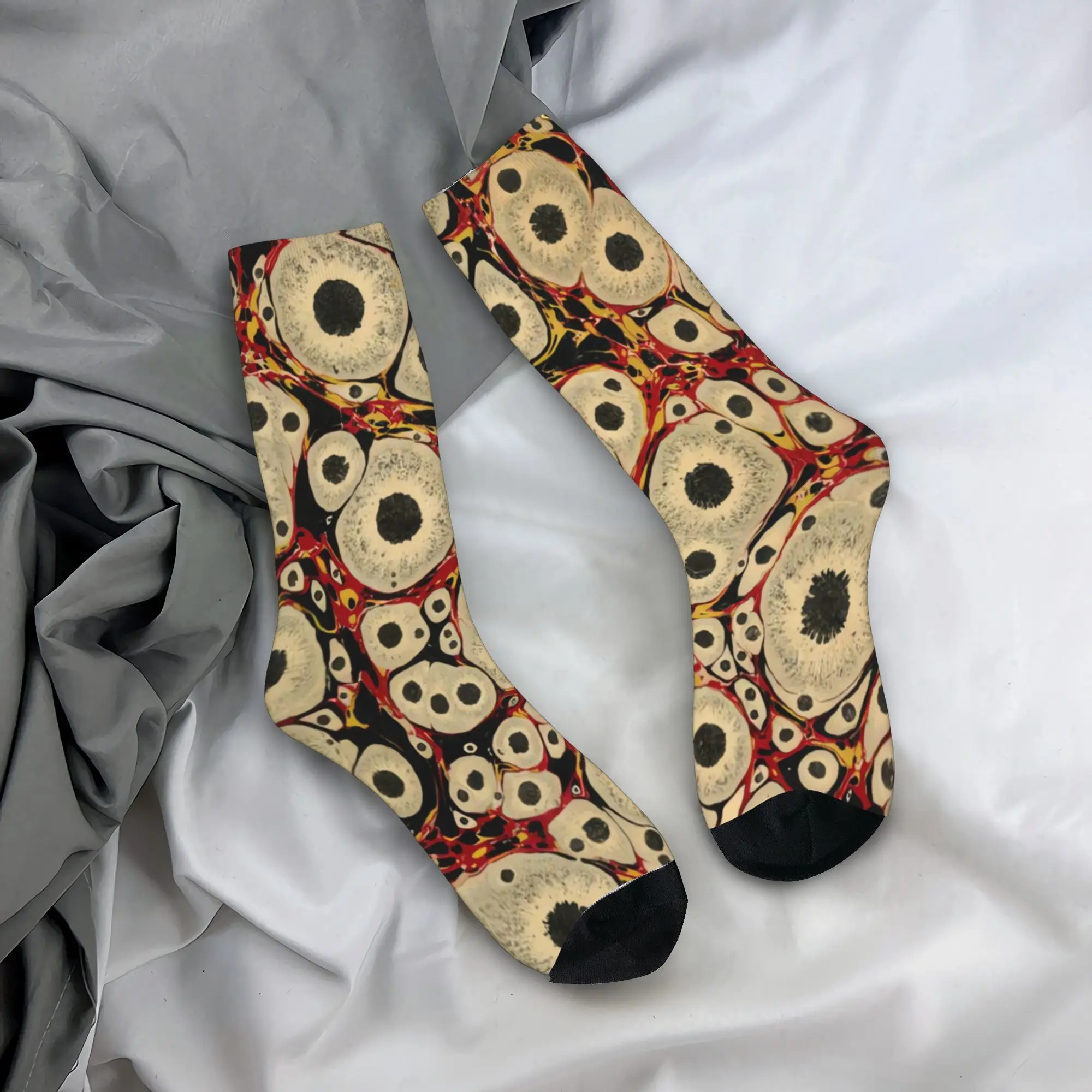 Skeleton Ornate Texture Stockings Adults Men  Socks Breathable Leisure Socks Winter Skateboard Non Slip Custom Socks Gift