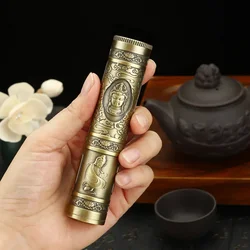 Retro Buddha Metal Incense Case Relief Craft Dragon Incense Box Waterproof Incense Storage Box Incense Accessories for Men