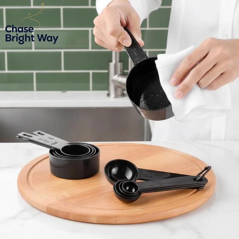 Plastic Measuring Cups And Spoons Set With BPA Free Material And Engraved Markings Perfect For Home Baking Cooking And Meal Prep