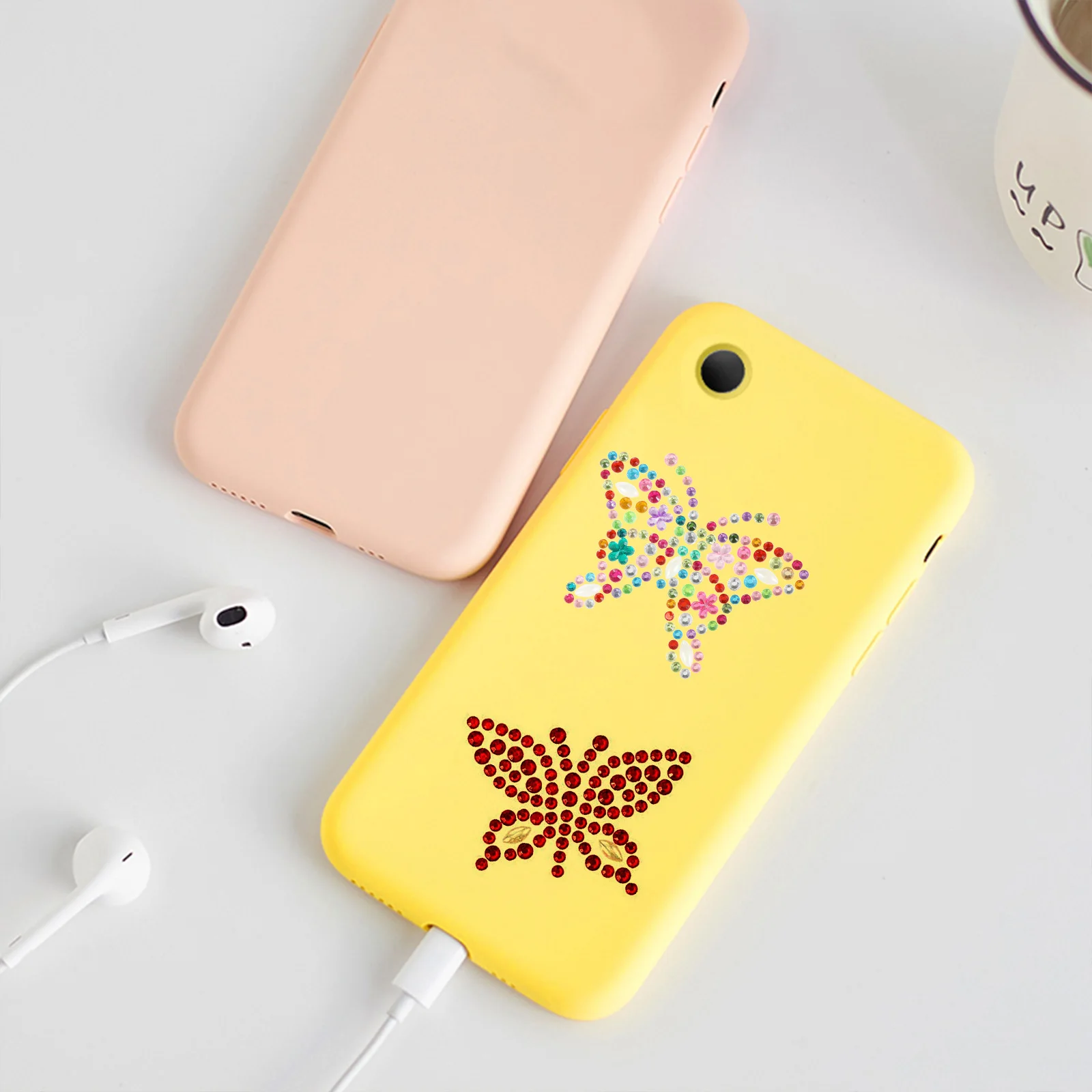 8Sets Acrylic Rhinestone Stickers DIY Crystal Butterflies Decals Strong Durable Easy Use Handicraft Decor Mobiles Books