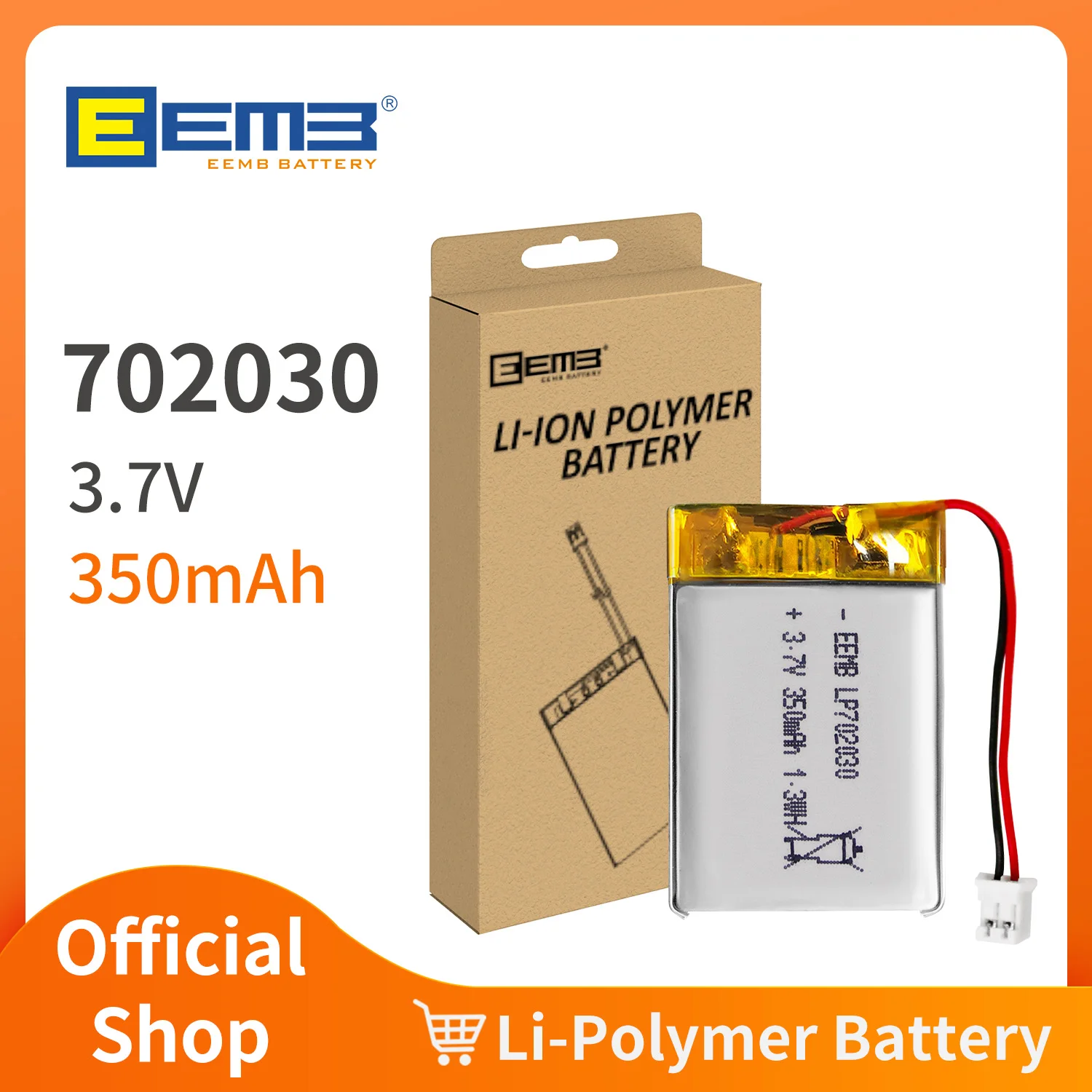 EEMB 1~10szt 702030 Bateria litowo-polimerowa 3,7 V 350 mAh Akumulator litowo-jonowy L 702030