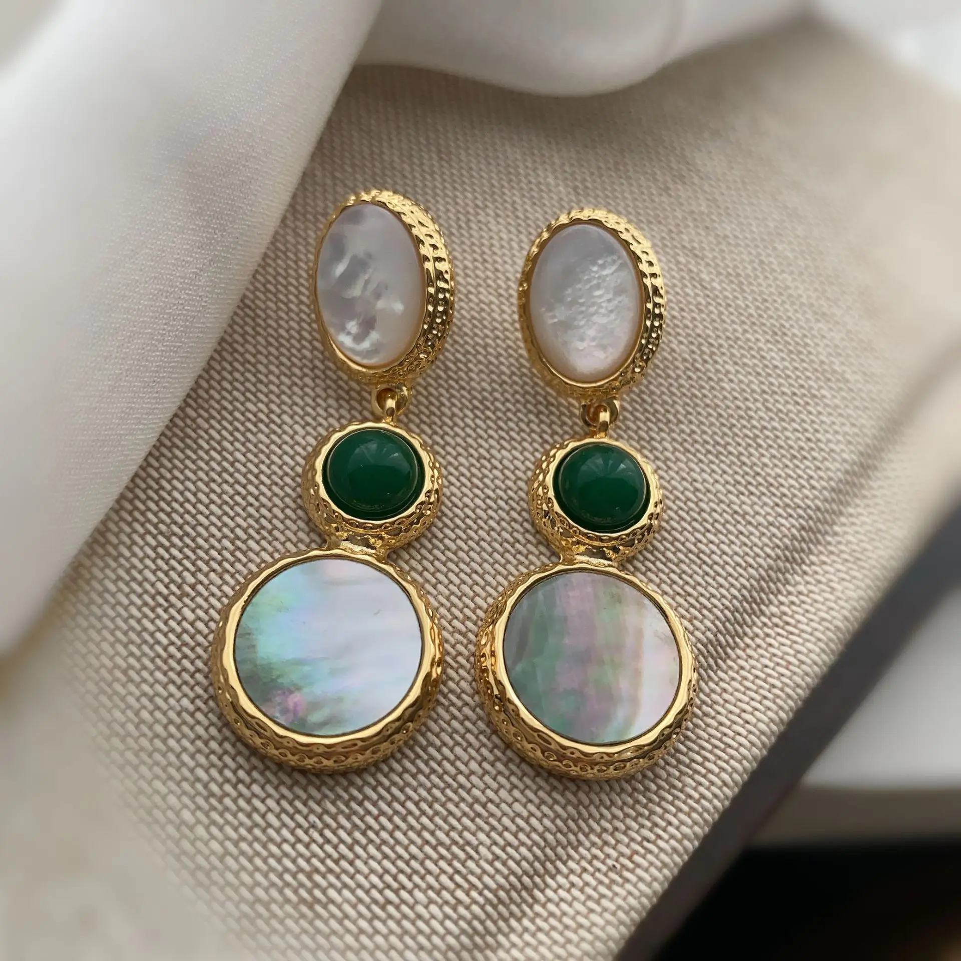 

nature shell dangling earrings for women elegant jewelry gold color
