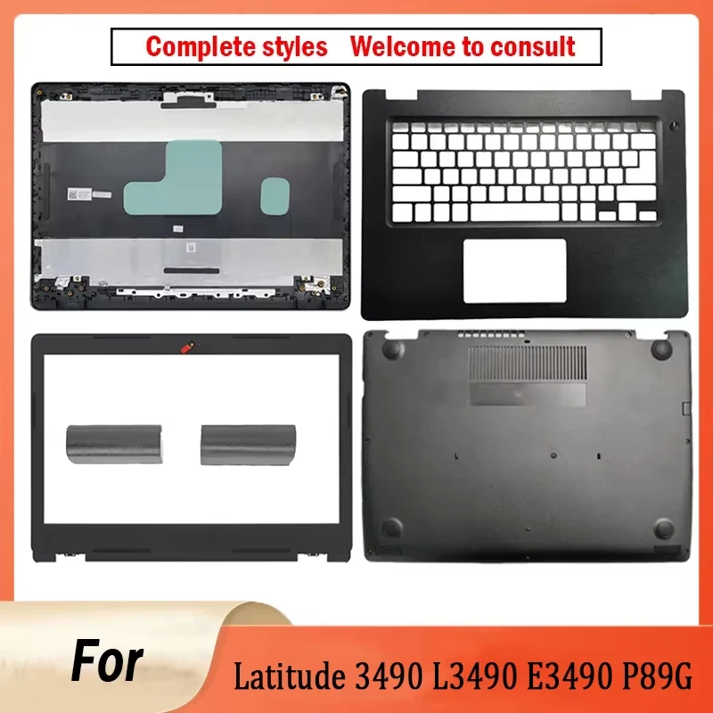 New Case For Latitude 3490 L3490 E3490 P89G Laptop LCD Top Case Back Cover Front Bezel Hinges Palmrest Bottom Base Case Housing