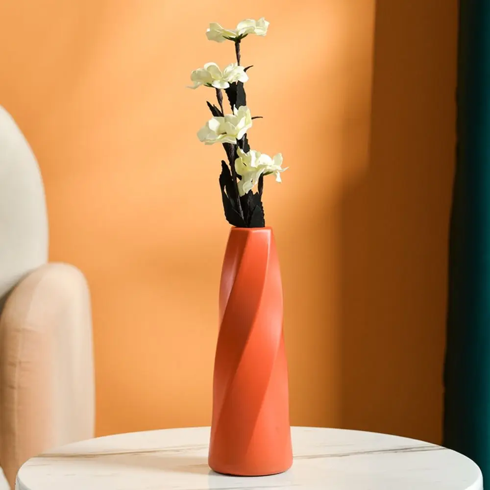 Creative Anti-fall Plastic Flower Vase Modern Gorgeous Desktop Vase Ornaments Tall DIY Vase Container Pot Living Room