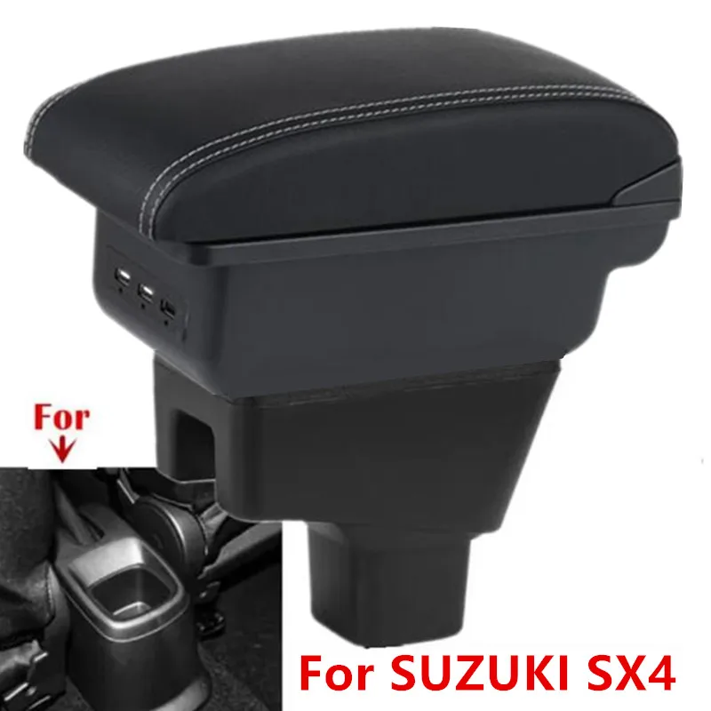 

For SUZUKI SX4 Armrest box For SUZUKI SX4 Car Armrest Storage box with USB Interior Dedicated Retrofit parts car accessories